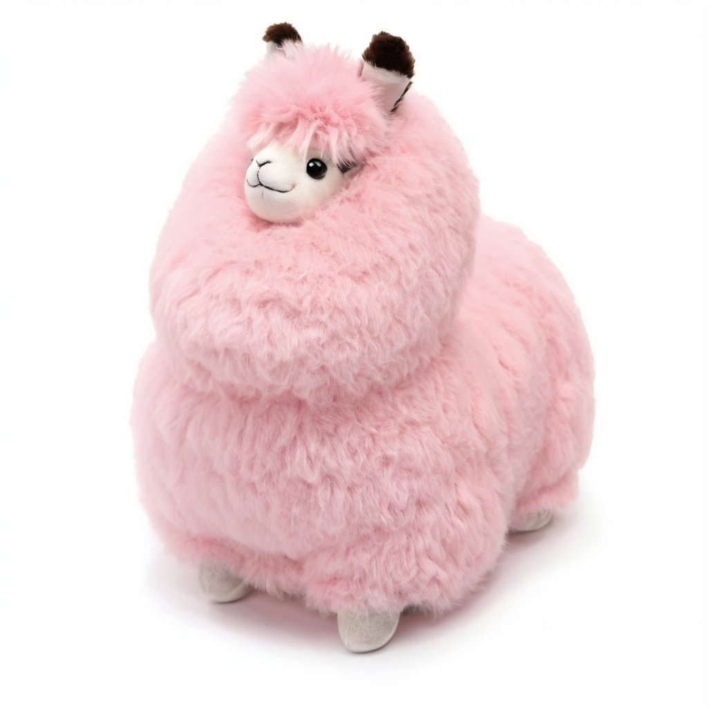 Alpaka Tęczowa – Mała | Ręcznie robione zabawki z alpaki | Różowa Wata Cukrowa